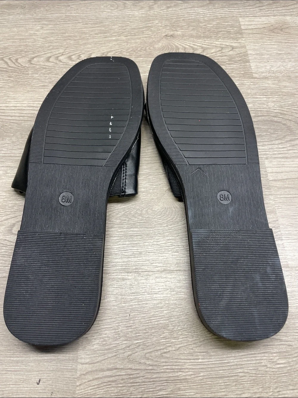 Rachel Zoe Black Leather Slide Sandals #1105